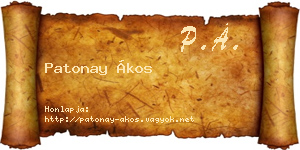 Patonay Ákos névjegykártya